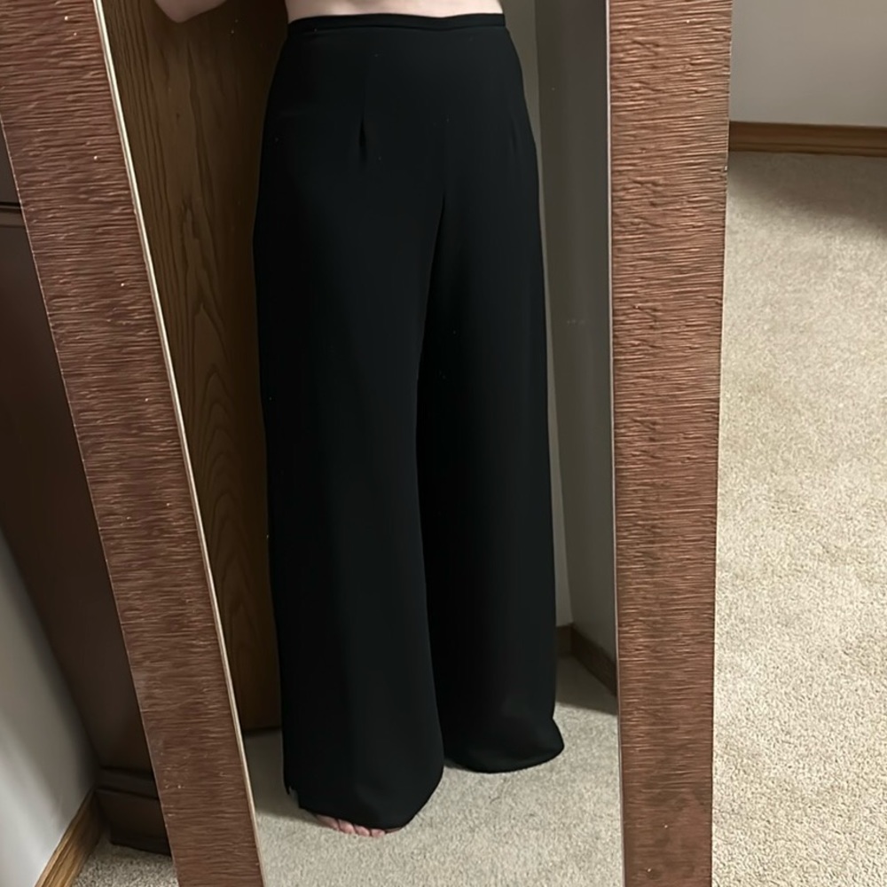 J.R. Nites by Caliendo black lined chiffon formal pants 8